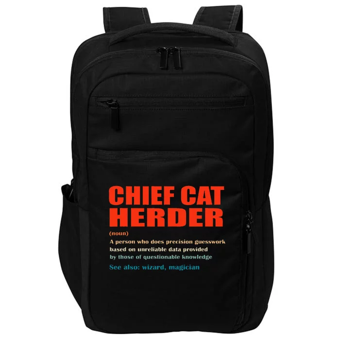 Chief Cat Herder Definition Wizard Magician Impact Tech Backpack