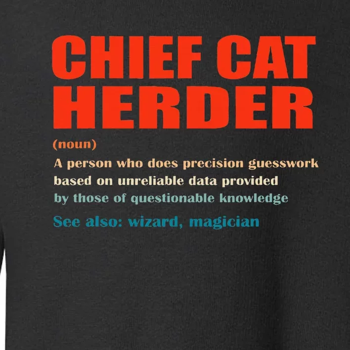 Chief Cat Herder Definition Wizard Magician Toddler Sweatshirt