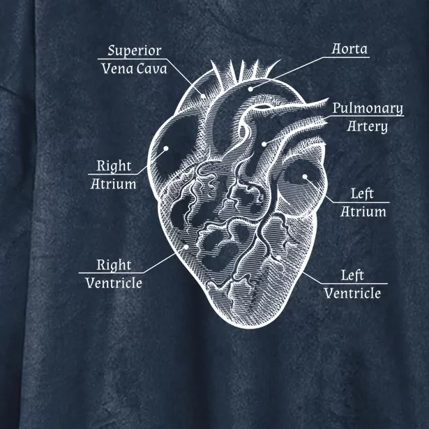 Cardiology Cardiologist Heart Anatomy Distressed Gift Hooded Wearable Blanket