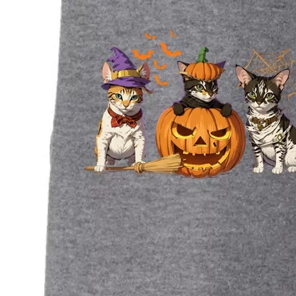 Cute Cat Halloween Witch Mummy Pumpkin Funny Cat Lover Gift Doggie 3-End Fleece Hoodie