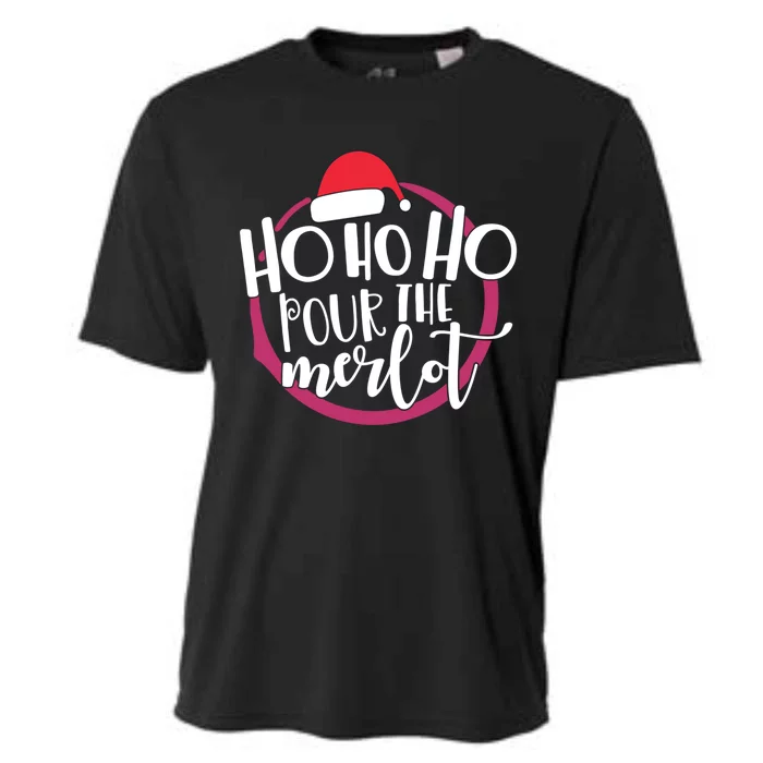 Christmas Costume Ho Ho Ho Pour The Merlot Xmas Cool Gift Cooling Performance Crew T-Shirt