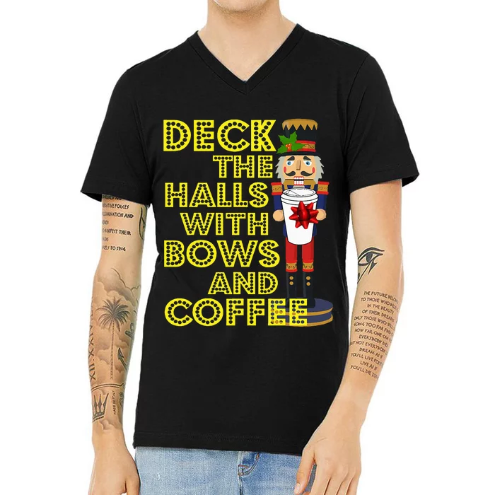 Coffee Christmas Holiday Nutcracker Gift Coffee V-Neck T-Shirt