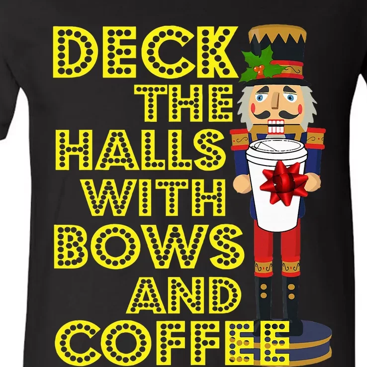 Coffee Christmas Holiday Nutcracker Gift Coffee V-Neck T-Shirt