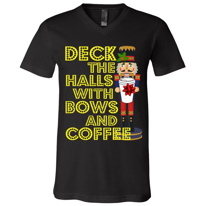 Coffee Christmas Holiday Nutcracker Gift Coffee V-Neck T-Shirt