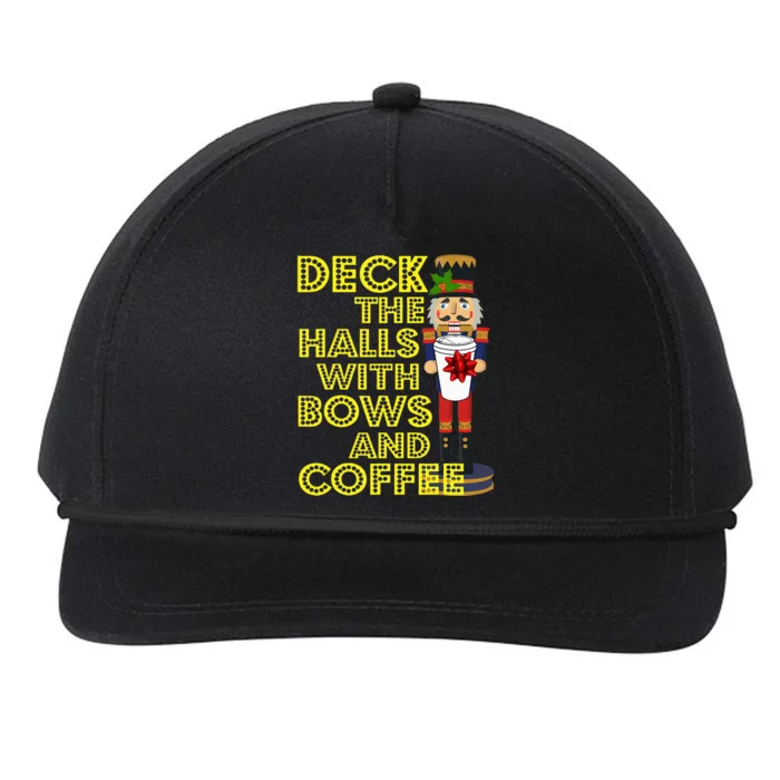 Coffee Christmas Holiday Nutcracker Gift Coffee Snapback Five-Panel Rope Hat