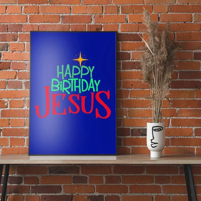 Christian Christmas HAPPY BIRTHDAY JESUS Gift Poster