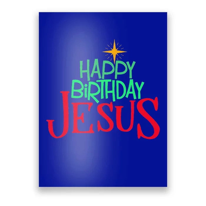 Christian Christmas HAPPY BIRTHDAY JESUS Gift Poster