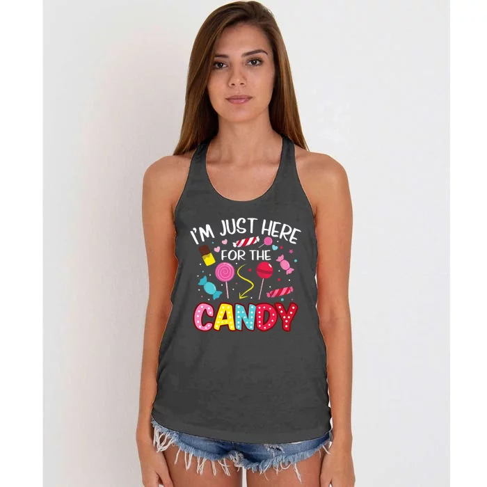 Candy Craze Halloween Lollipop Delights Women's Knotted Racerback Tank