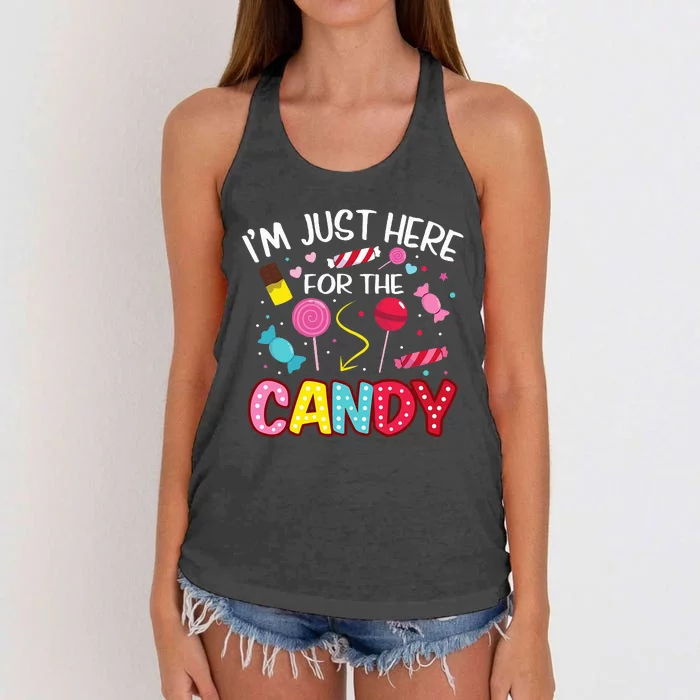 Candy Craze Halloween Lollipop Delights Women's Knotted Racerback Tank