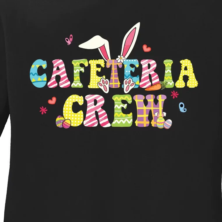 Cafeteria Crew Happy Easter Bunny Lunch Lady Matching Ladies Long Sleeve Shirt