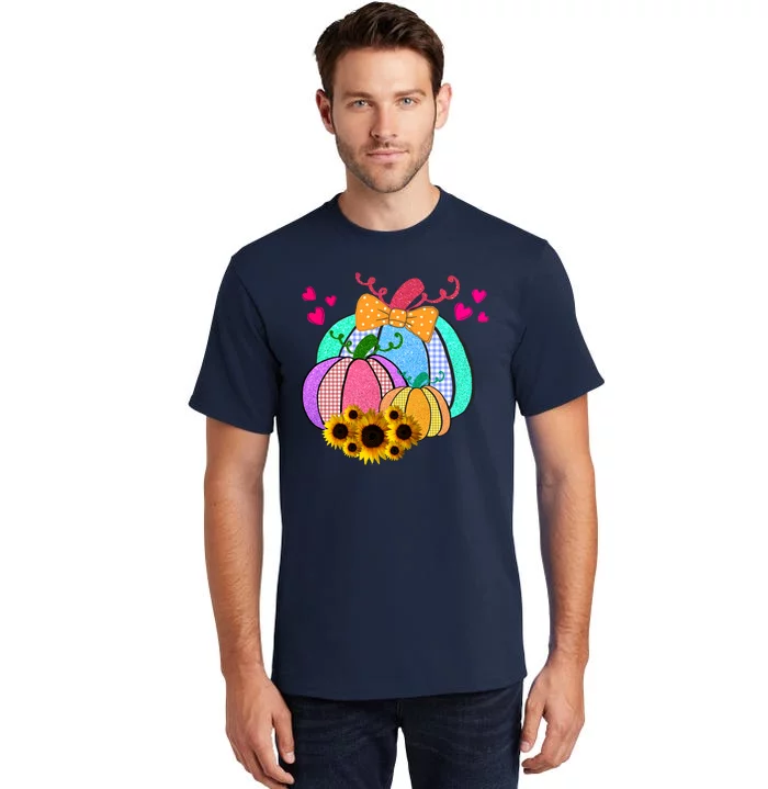 Colorful Cute Halloween Sunflower Pumpkin Tall T-Shirt