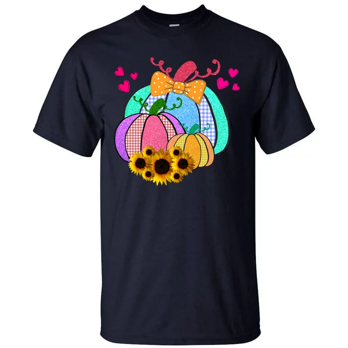 Colorful Cute Halloween Sunflower Pumpkin Tall T-Shirt