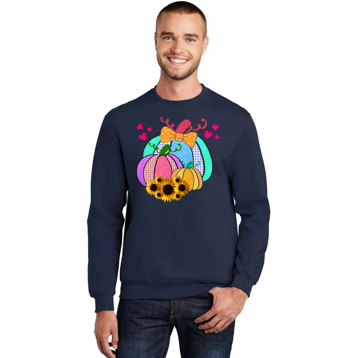 Colorful Cute Halloween Sunflower Pumpkin Tall Sweatshirt