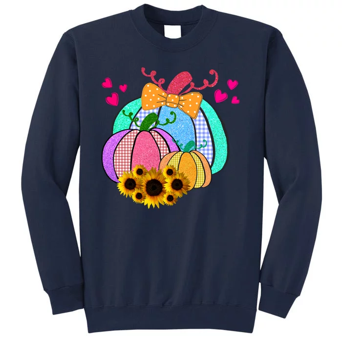 Colorful Cute Halloween Sunflower Pumpkin Tall Sweatshirt