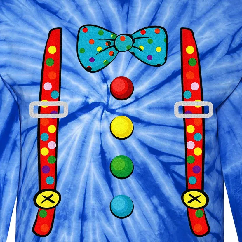 Clown Costume Halloween Funny Circus Clown DIY Costume Tie-Dye Long Sleeve Shirt