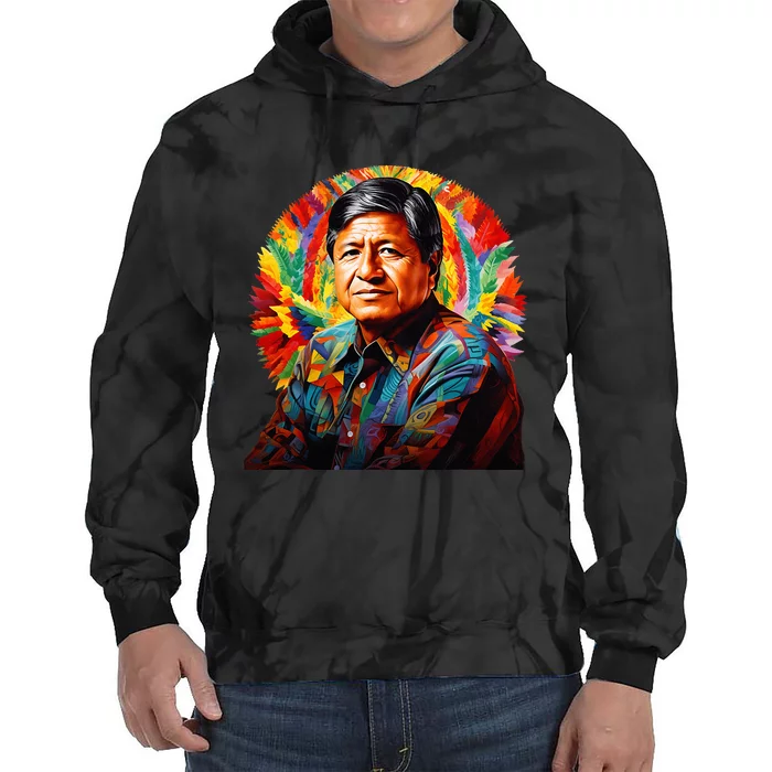 Cesar Chavez Hispanic Heritage Month Tie Dye Hoodie