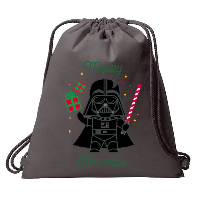 Cute Christmas Holiday Merry Sithmas Drawstring Bag