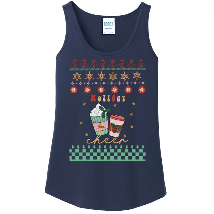 Cute Christmas Holiday Cheers Ladies Essential Tank