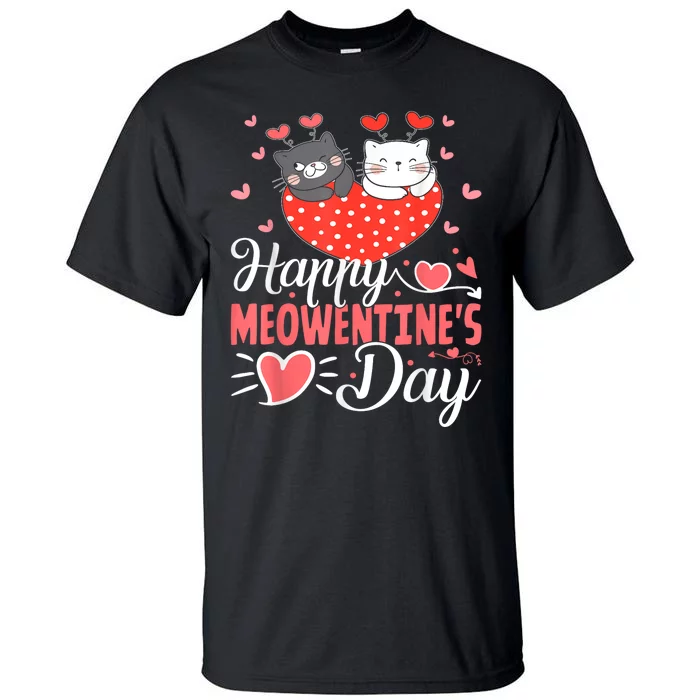 Cute Cat Happy Meowentines Valentines Day Tall T-Shirt