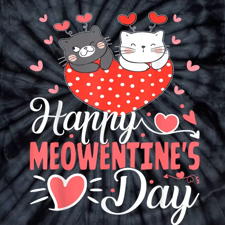 Cute Cat Happy Meowentines Valentines Day Tie-Dye T-Shirt