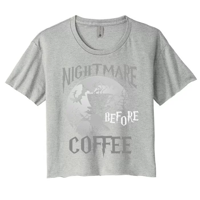 Cute Coffee Halloween Funny Mug Gift Women's Crop Top Tee