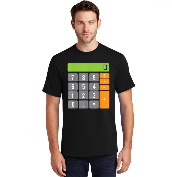 Calculator Costume Halloween Easy Cosplay Math Geek Outfit Tall T-Shirt