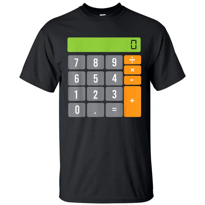 Calculator Costume Halloween Easy Cosplay Math Geek Outfit Tall T-Shirt