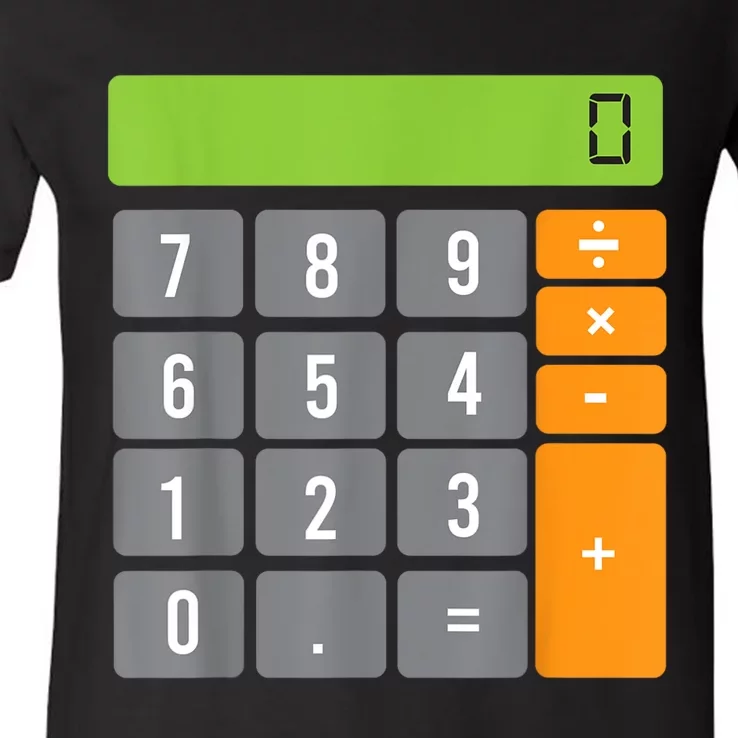 Calculator Costume Halloween Easy Cosplay Math Geek Outfit V-Neck T-Shirt