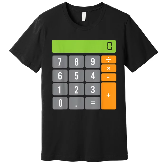 Calculator Costume Halloween Easy Cosplay Math Geek Outfit Premium T-Shirt