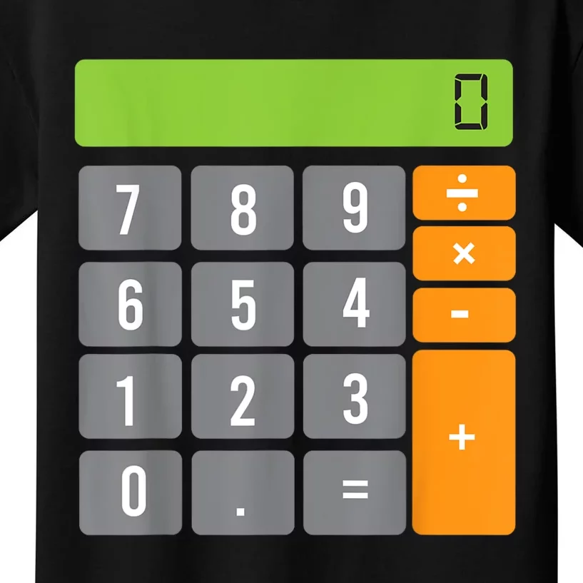 Calculator Costume Halloween Easy Cosplay Math Geek Outfit Kids T-Shirt