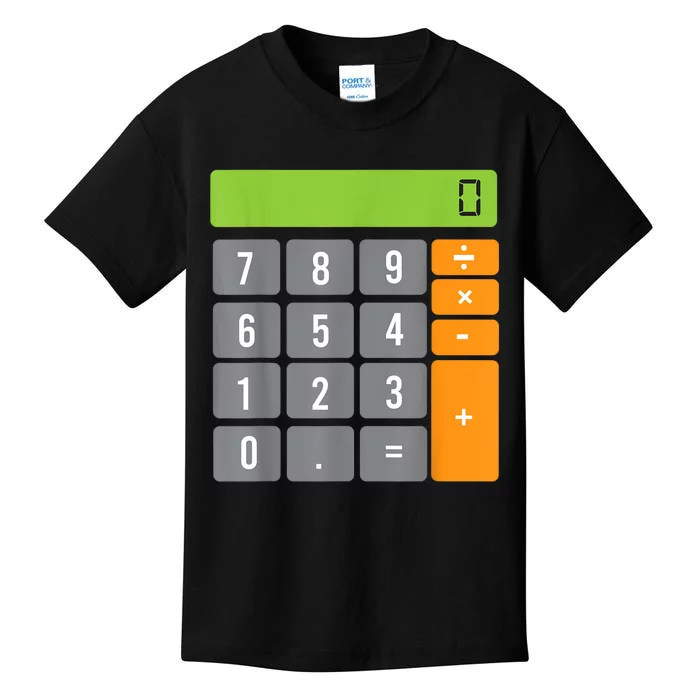 Calculator Costume Halloween Easy Cosplay Math Geek Outfit Kids T-Shirt