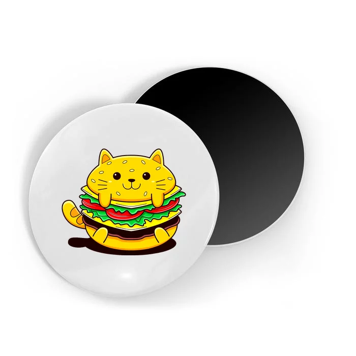 Cute Cat Hamburger Magnet