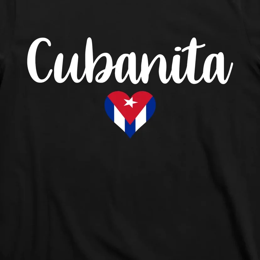 Cubanita Cuban Heart Cuba Flag T-Shirt