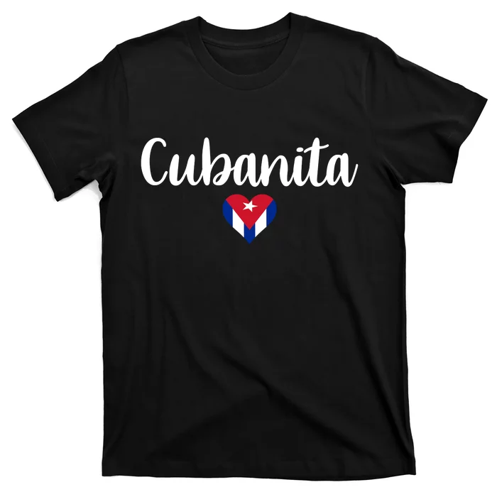 Cubanita Cuban Heart Cuba Flag T-Shirt