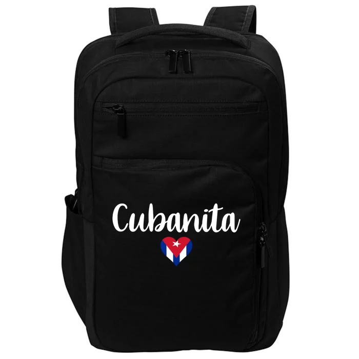 Cubanita Cuban Heart Cuba Flag Impact Tech Backpack