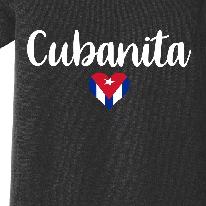 Cubanita Cuban Heart Cuba Flag Baby Bodysuit