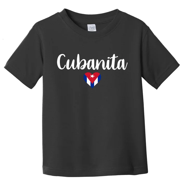 Cubanita Cuban Heart Cuba Flag Toddler T-Shirt