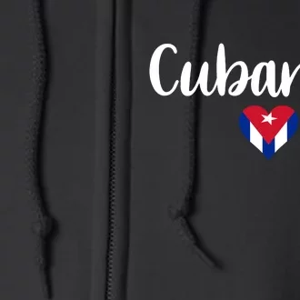 Cubanita Cuban Heart Cuba Flag Full Zip Hoodie