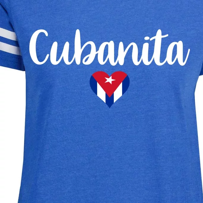 Cubanita Cuban Heart Cuba Flag Enza Ladies Jersey Football T-Shirt