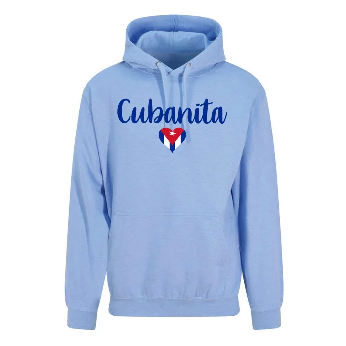 Cubanita Cuban Heart Cuba Flag Unisex Surf Hoodie