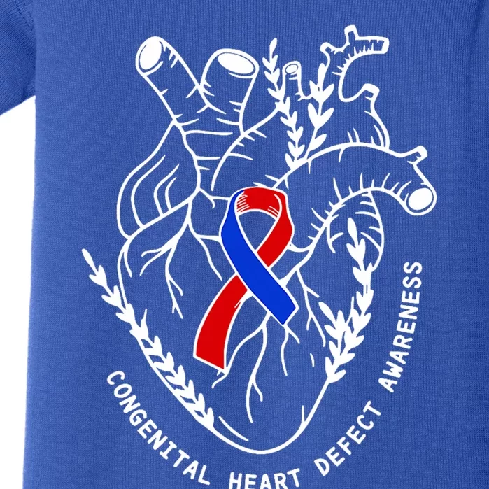 Chd Congenital Heart Defect Disease Awareness Ribbon Warrior Baby Bodysuit