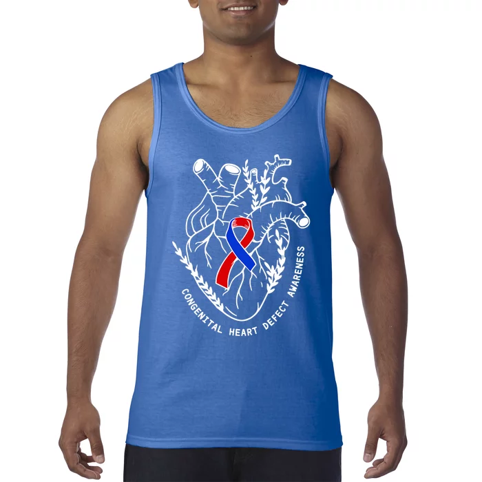 Chd Congenital Heart Defect Disease Awareness Ribbon Warrior Tank Top