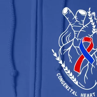 Chd Congenital Heart Defect Disease Awareness Ribbon Warrior Full Zip Hoodie