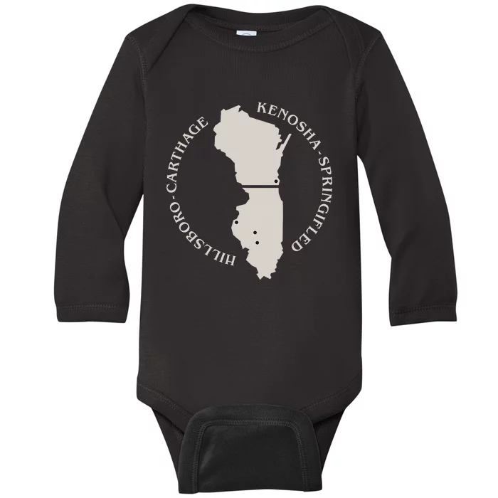 Carthage College Historic Campus Design Wisconsin & Illinois Baby Long Sleeve Bodysuit