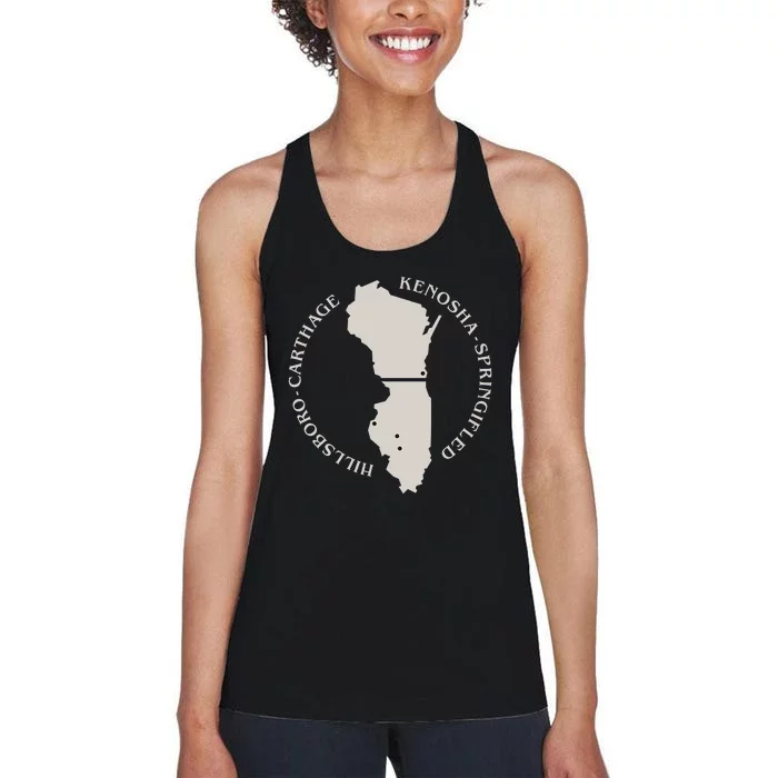 Carthage College Historic Campus Design Wisconsin & Illinois Women's Racerback Tank