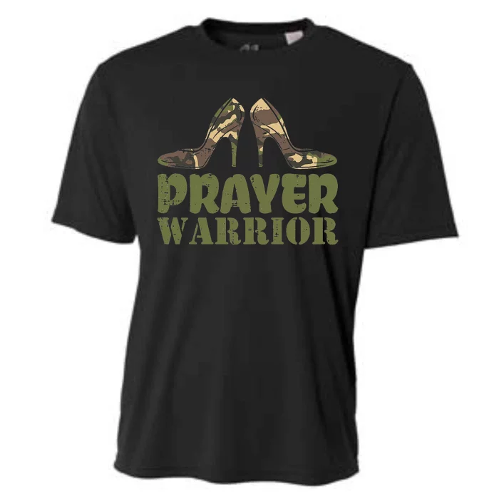 Christian Camo Heels Prayer Warrior Faith God Jesus Cooling Performance Crew T-Shirt