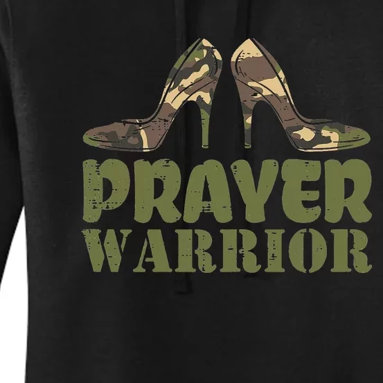 Christian Camo Heels Prayer Warrior Faith God Jesus Women's Pullover Hoodie