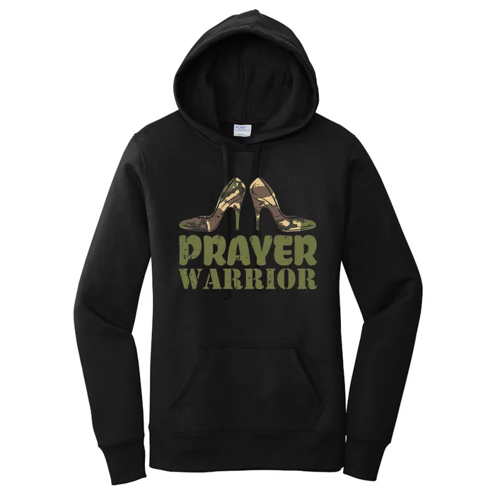 Christian Camo Heels Prayer Warrior Faith God Jesus Women's Pullover Hoodie