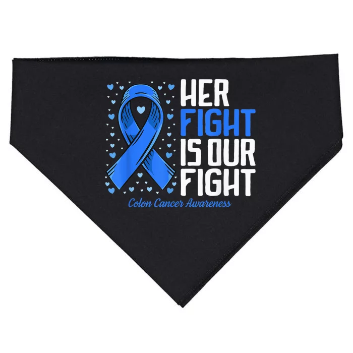 Colon Cancer Her Fight is our Fight Colon Cancer Awareness USA-Made Doggie Bandana