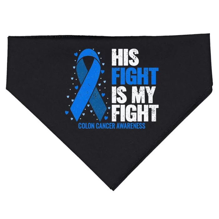 Colon Cancer His Fight is my Fight Colon Cancer Awareness USA-Made Doggie Bandana